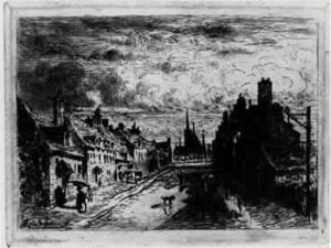 Ma Petite Ville (1re Planche). 1872. by Felix-Hilaire Buhot