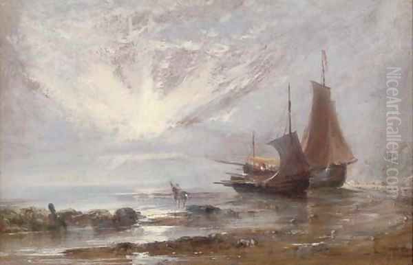 Loading the boats at low tide - view 1