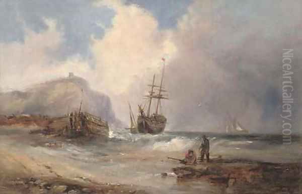 Beaching the brig before the approaching squall - view 1