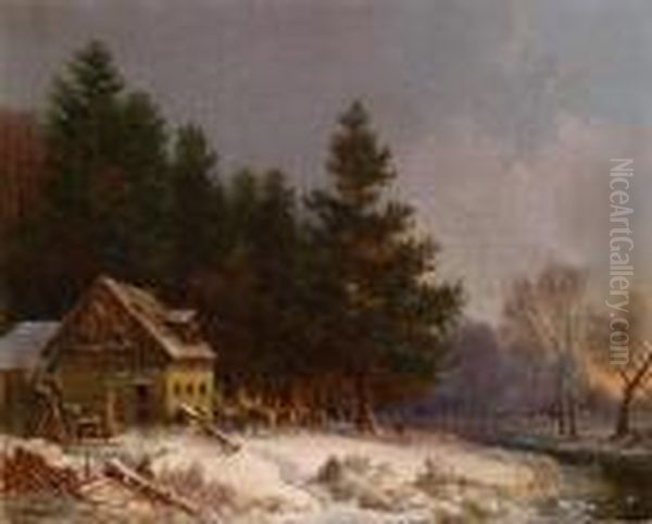 Wildfutterung In Einer Romanischen Winterlandschaft - view 1