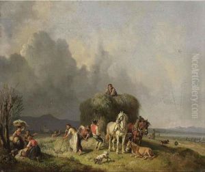 Loading The Hay-wagon by Heinrich Burkel