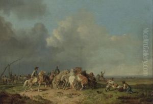Horse Round-up by Heinrich Burkel
