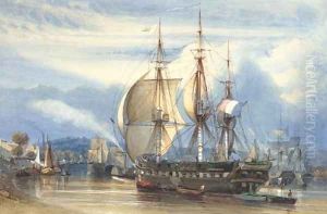 The French merchant frigate Chile preparing to set sail