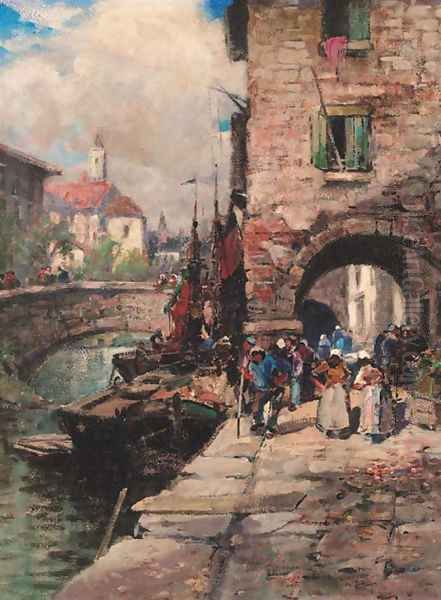 Figures on a quay - view 1