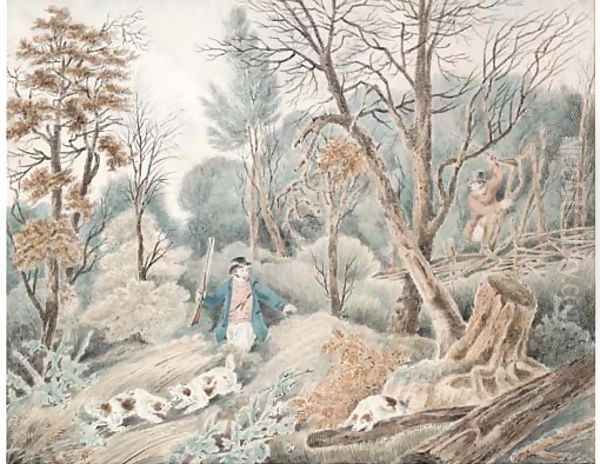 Huntsmen in a wood - view 1