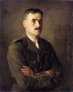 Portrait of a Staff officer of the Royal Army Ordnance Corps with the rank of Major by Walter C. Strich Hutton