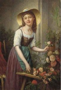 The flower arranger by Louis Casimir Henault