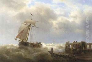 Stormy weather by Franz Johann (Wilhelm) Hunten
