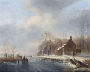 Figures skating on a frozen river