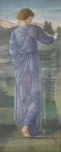 A Female Figure In A Landscape by Sir Edward Coley Burne-Jones