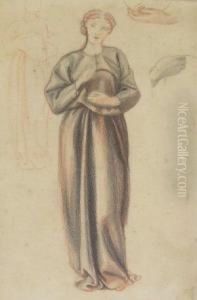 Study Of A Standing Female Figure by Sir Edward Coley Burne-Jones