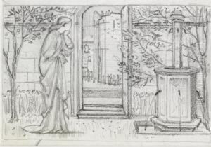 Study For Danae And The Brazen Tower by Sir Edward Coley Burne-Jones