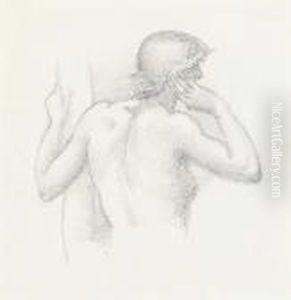 Study Of A Female Nude For 'arthur In Avalon' by Sir Edward Coley Burne-Jones
