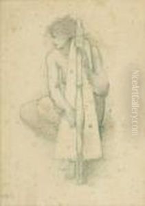 Study Of A Seated Female Figure For 'arthur In Avalon' Study Of A Seated Female Figure For 'arthur In Avalon'