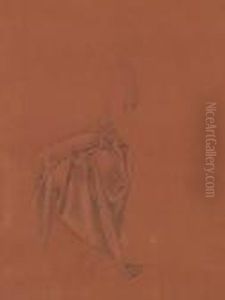 Six Drapery Studies For 'arthur In Avalon' by Sir Edward Coley Burne-Jones