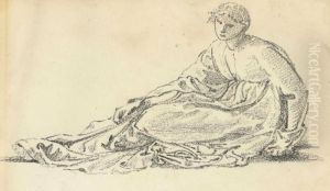 Study Of A Reclining Female Figure by Sir Edward Coley Burne-Jones