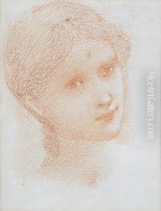 Head Study Of A Girl by Sir Edward Coley Burne-Jones