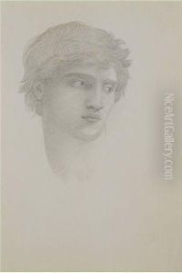 Study For Head Of Perseus In The Rock Of Doom by Sir Edward Coley Burne-Jones