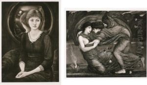 Portrait Of Magaret/ Cupid And Psyche by Sir Edward Coley Burne-Jones