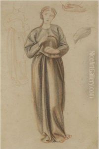 Study Of A Standing Female Figure Possibly For Morgan Le Fay by Sir Edward Coley Burne-Jones