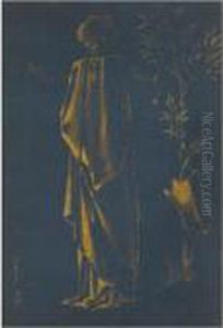 A Girl Picking A Tree Branch by Sir Edward Coley Burne-Jones