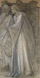 Study Of Robed Figures Standing Below A Moorish Arch by Sir Edward Coley Burne-Jones