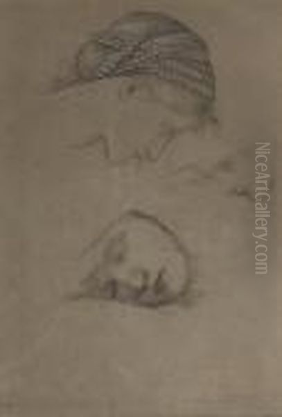 Studies Of Heads For The Garden Court For 'the Briar Rose'series - view 1