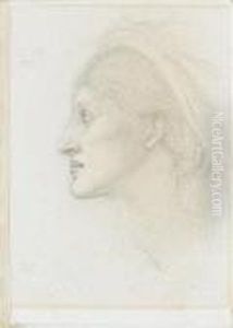 Study Of The Head Of A Model From The Perseus Series by Sir Edward Coley Burne-Jones