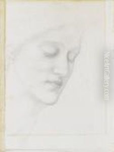 Study Of The Head Of A Girl by Sir Edward Coley Burne-Jones