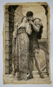 Lovers Standing Beneath A Gothic Arch
