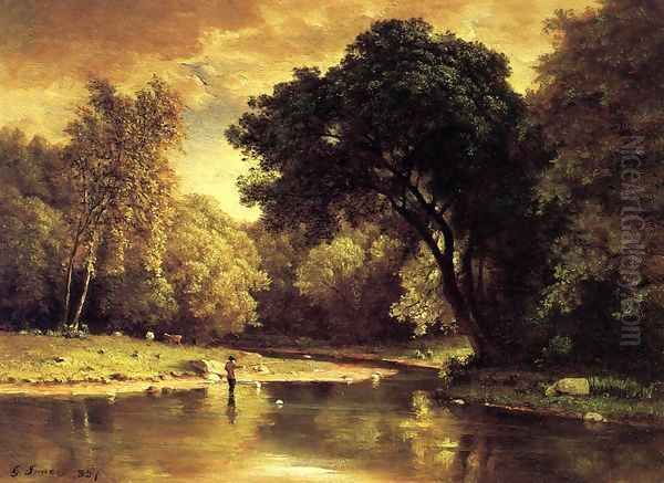 Fisherman In A Stream - view 1