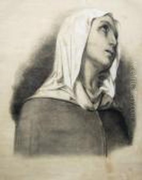 Woman Looking Upwards - view 1