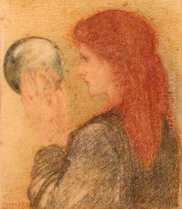 Head And Shoulders Portrait
Of A Lady by Sir Edward Coley Burne-Jones