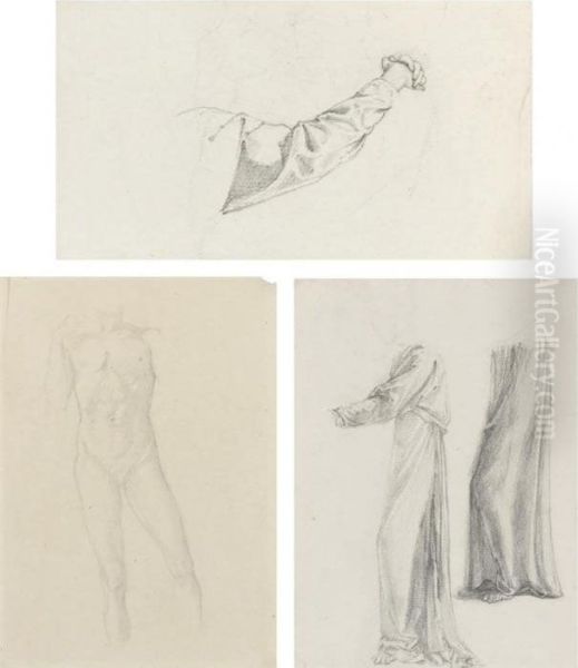 Study Of A Figure In Draped Clothing - view 1