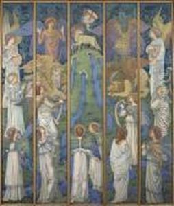 Paradis, Avec L'adoration De L'agneau by Sir Edward Coley Burne-Jones