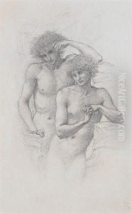A Study For Two Hill Fairies In ````arthur Inavalon'