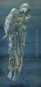 Ara (1833-1898) Study Of Drapery For The Angel In The Annunciation by Sir Edward Coley Burne-Jones