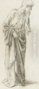Study For Danae In 'danae And The Brazen Tower' by Sir Edward Coley Burne-Jones