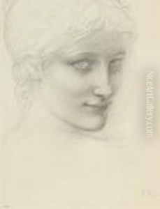 Study For A Head Of A Mermaid In 'the Depths Of The Sea' by Sir Edward Coley Burne-Jones