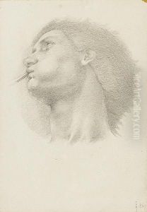 Study For The Head Of Fame In The 'story Of Troy' Polyptych by Sir Edward Coley Burne-Jones