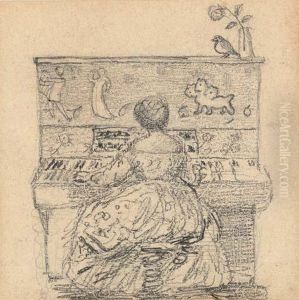 Georgiana Burne-jones At The Piano by Sir Edward Coley Burne-Jones