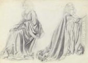 Studies Of A Woman Seated And Kneeling by Sir Edward Coley Burne-Jones