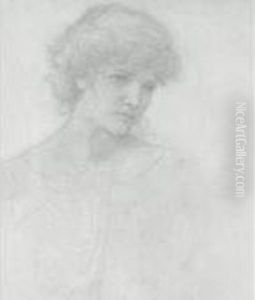 Study Of A Girl's Head by Sir Edward Coley Burne-Jones