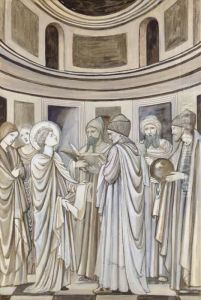 St Catherine Disputing With The Pagan Philosophers by Sir Edward Coley Burne-Jones
