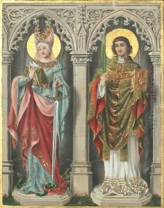 A Design For A Stained Glass Window. by Sir Edward Coley Burne-Jones