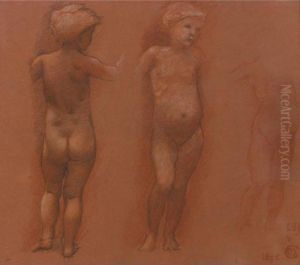 Studies Of A Nude Child by Sir Edward Coley Burne-Jones