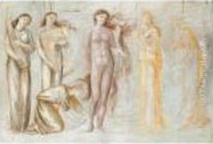 Study For 'the Court Of Venus' by Sir Edward Coley Burne-Jones