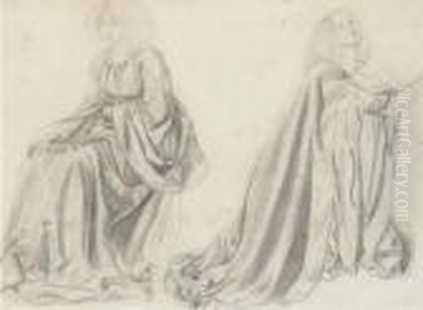 Studies Of A Woman Seated And Kneeling, Possibly Fannycornforth - view 1