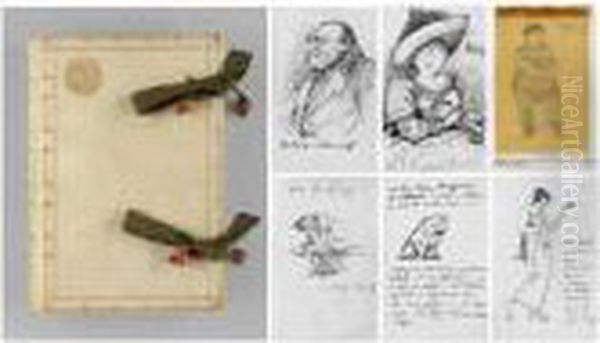A Series Of Highly Amusing 
Illustrated Autograph Letters By Burne-jones To Helen Mary Gaskell, 
Bound As A Volume For Helen Mary Gaskell By Stella Cobden-sanderson At 
The Doves Bindery - view 1