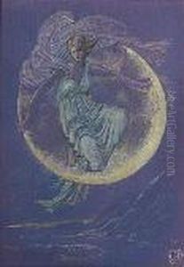 Luna by Sir Edward Coley Burne-Jones